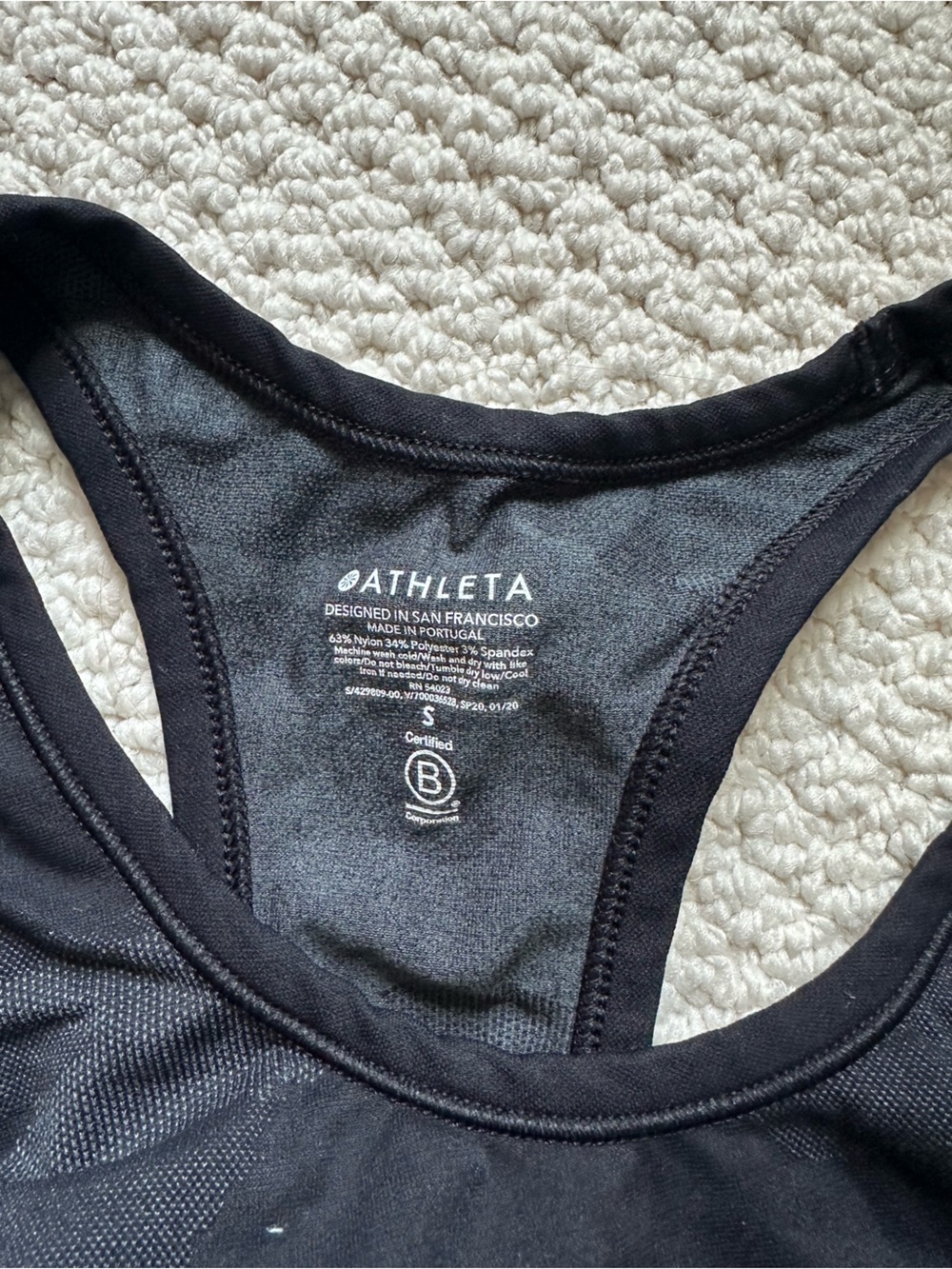 Athleta Black Camo Racerback Tank